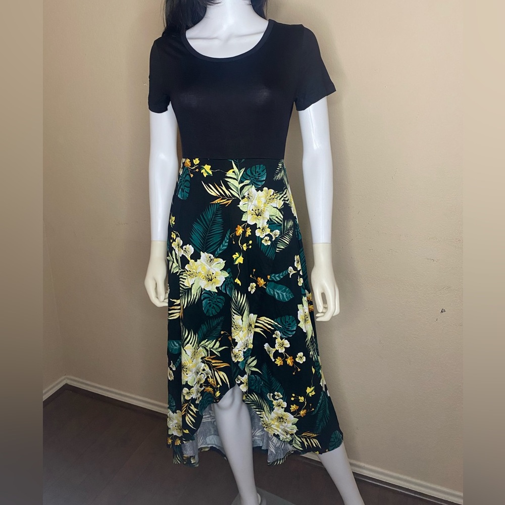 Women Long Dress Short Sleeve Casual Flowy High Low Dress Wrap Dress